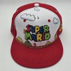 Super Mario Bros 1985 Headgear Classics Fitted Hat Nintendo Pixel Art Red Cap 7